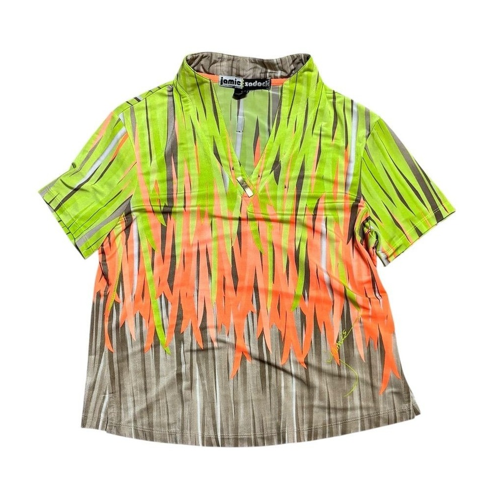 Jamie Sadock Women's Golf Top S Multicolor Striped Short‎ Sleeve